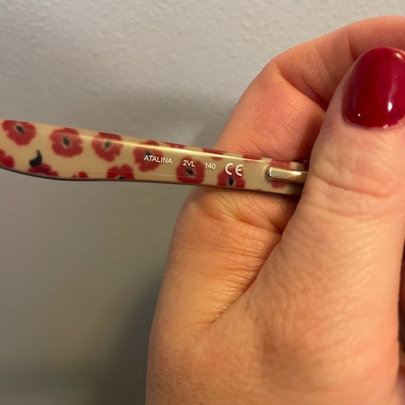kate spade Cream Floral Print Eyeglass Temples with Red Accents - Picture 4 of 6